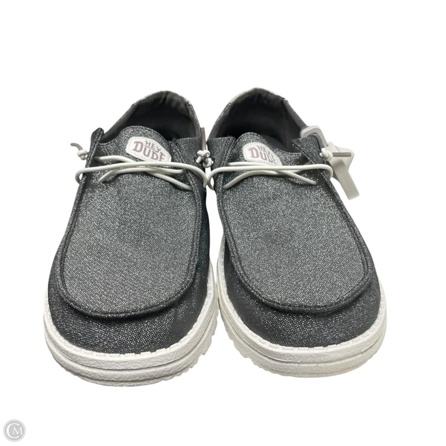 Shoes Flats By Hey Dude In Grey & White, Size: 8