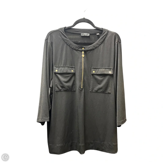 Top Long Sleeve By Tahari In Black, Size: 2x