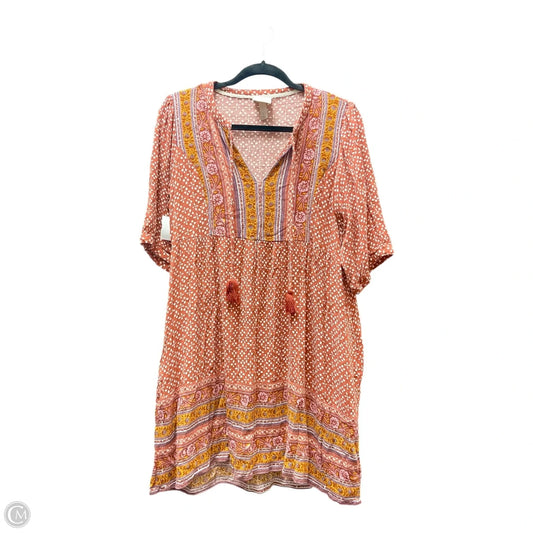 Dress Casual Short By Knox Rose In Red & White, Size: L