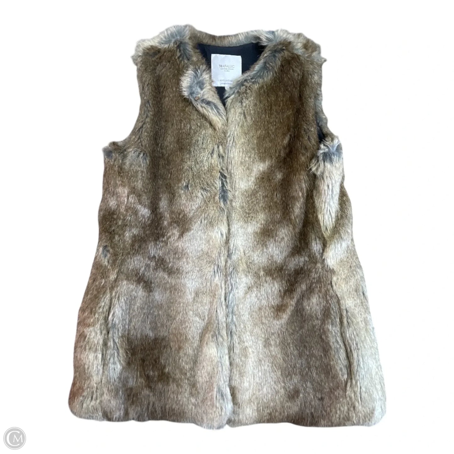 Vest Faux Fur & Sherpa By Zara In Black & Tan, Size: S