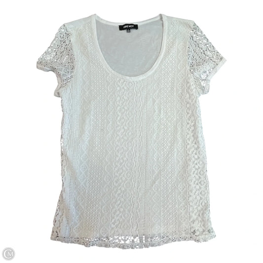 Top Short Sleeve By Nine West In White, Size: L