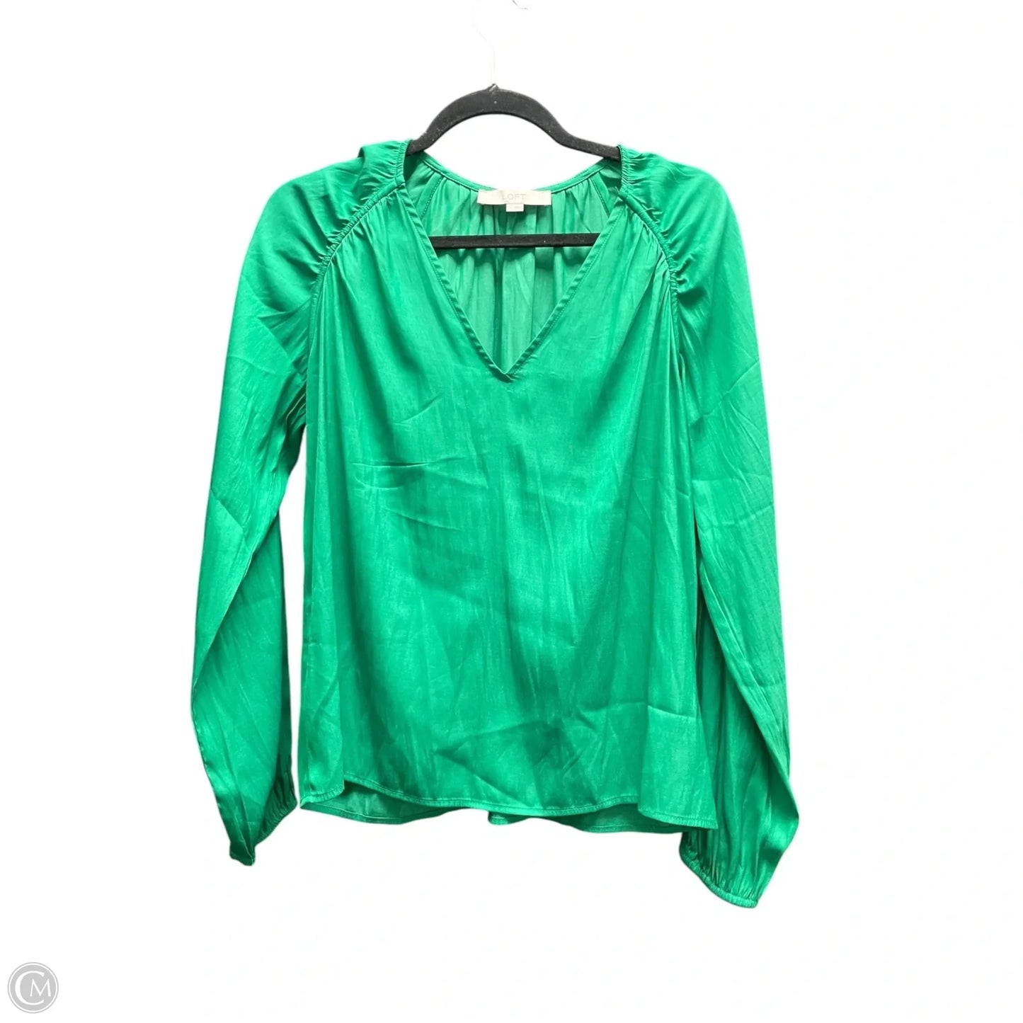 Top Long Sleeve By Loft In Green, Size: S