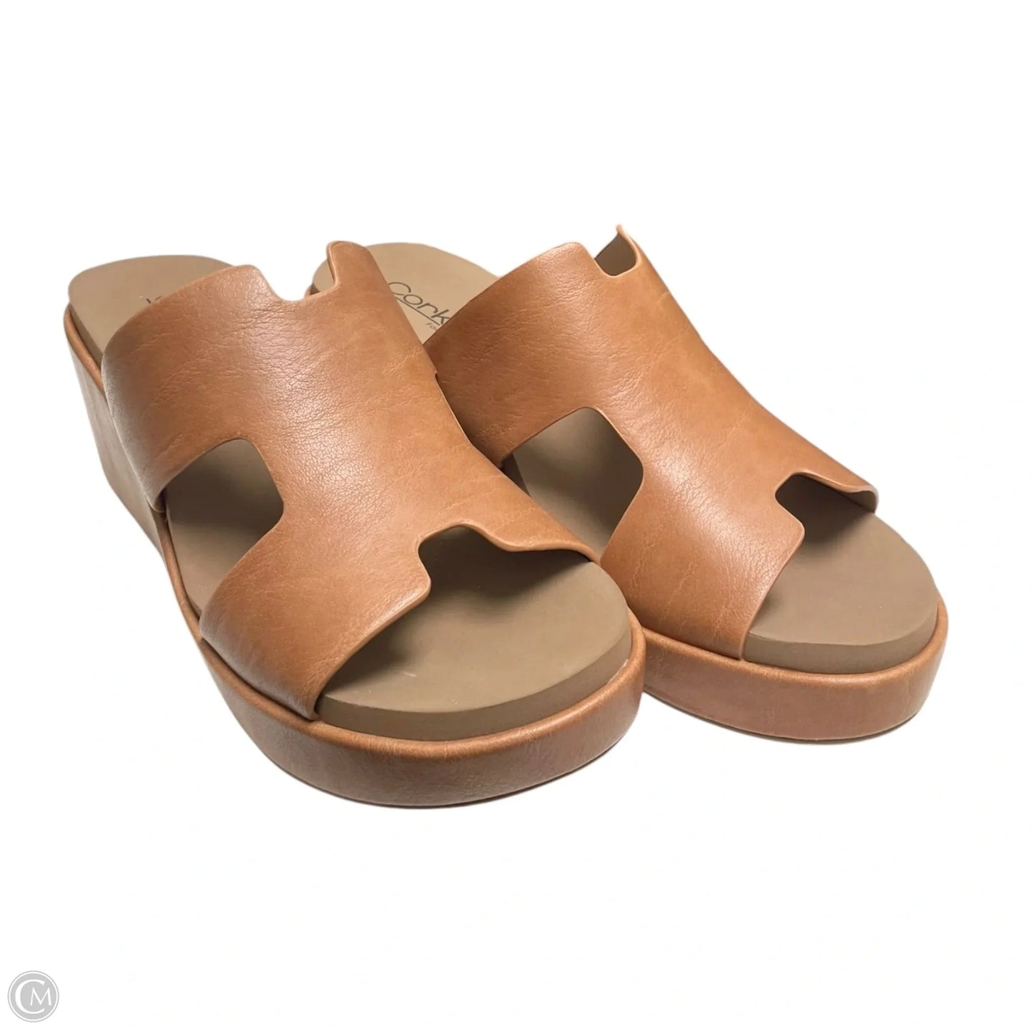 Sandals Heels Wedge By Corkys In Tan, Size: 9