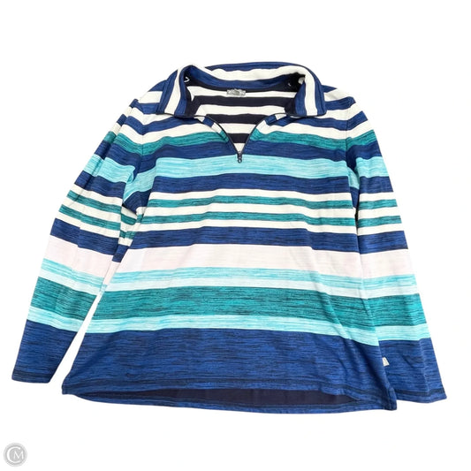 Sweatshirt Collar By Talbots In Blue & White, Size: Xl