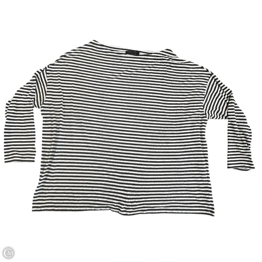 Top Long Sleeve Designer By All Saints In Black & White, Size: L