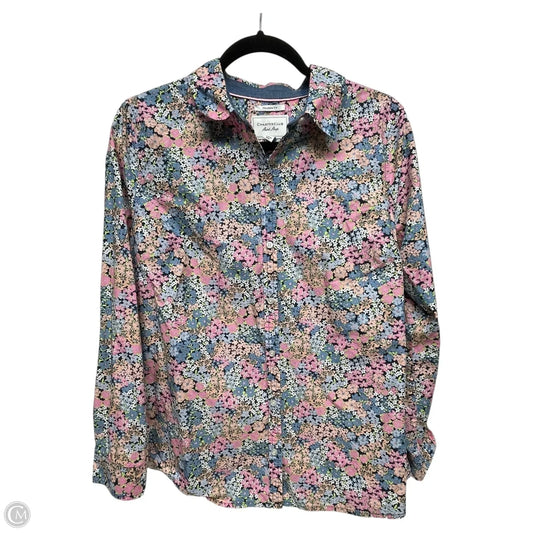 Top Long Sleeve By Charter Club In Floral Print, Size: L