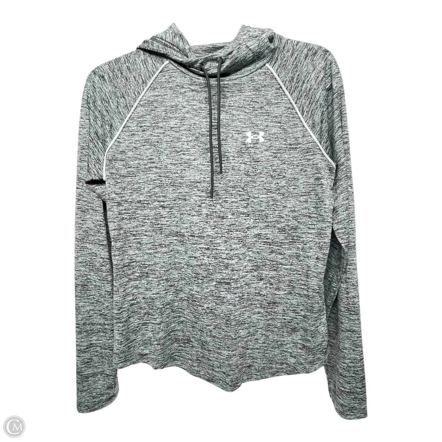 Athletic Top Long Sleeve Hoodie By Under Armour In Grey, Size: Sp