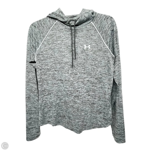 Athletic Top Long Sleeve Hoodie By Under Armour In Grey, Size: Sp