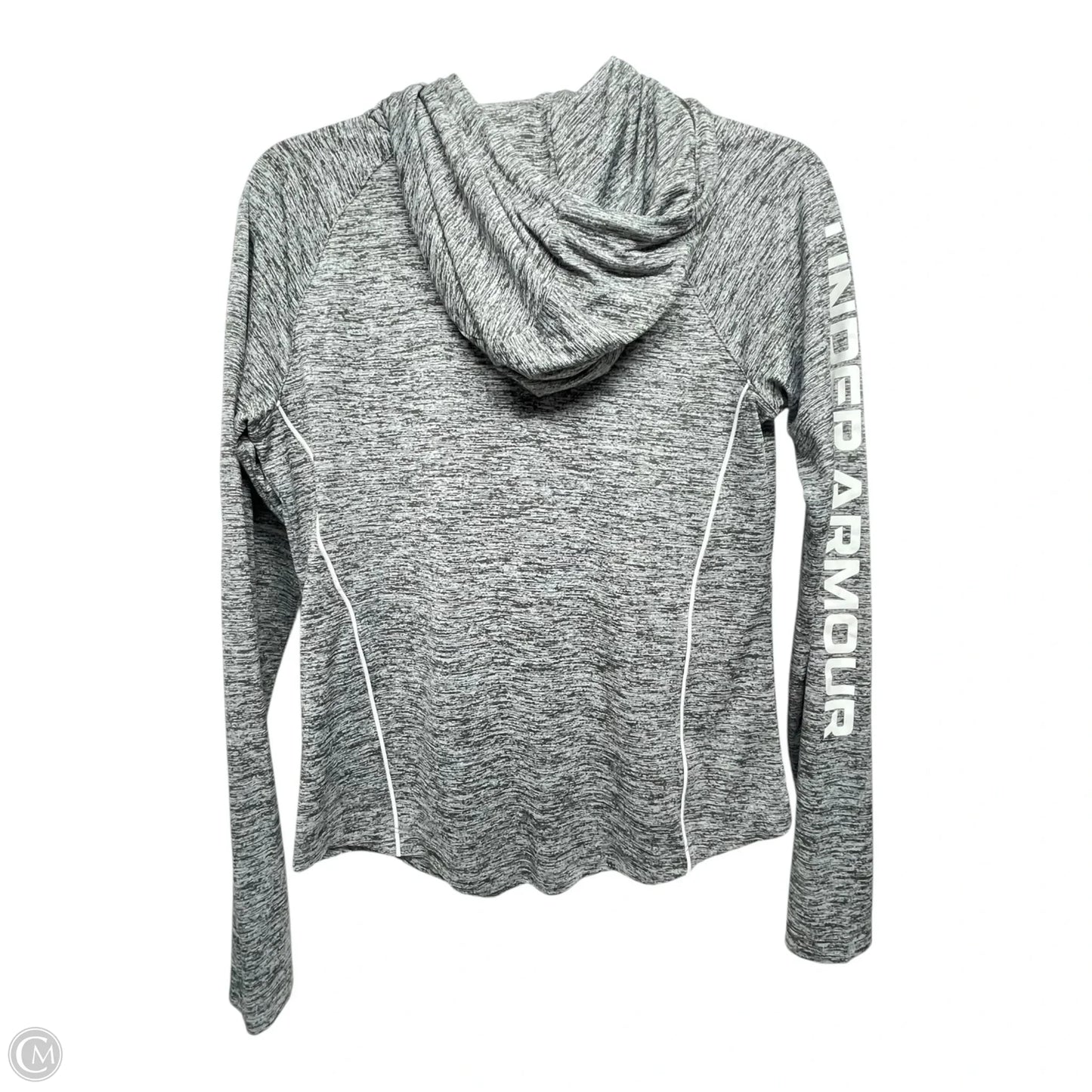 Athletic Top Long Sleeve Hoodie By Under Armour In Grey, Size: Sp