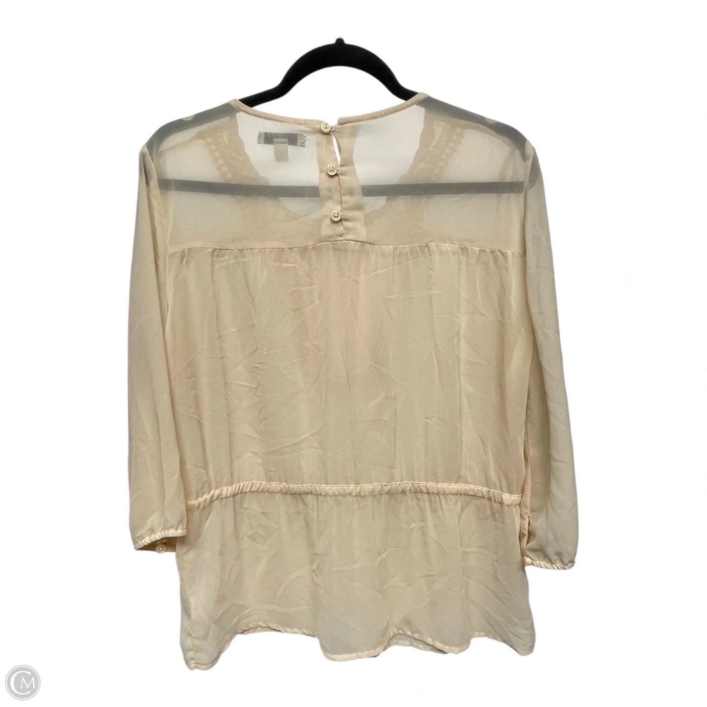 Top Long Sleeve By Banana Republic In Beige, Size: Lp