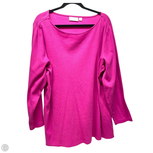 Top Long Sleeve By Belle By Kim Gravel In Pink, Size: 2x