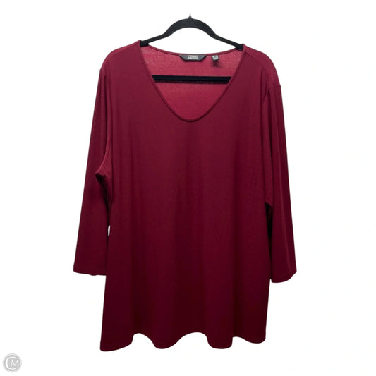 Top Long Sleeve By Dennis Basso Qvc In Maroon, Size: 2x