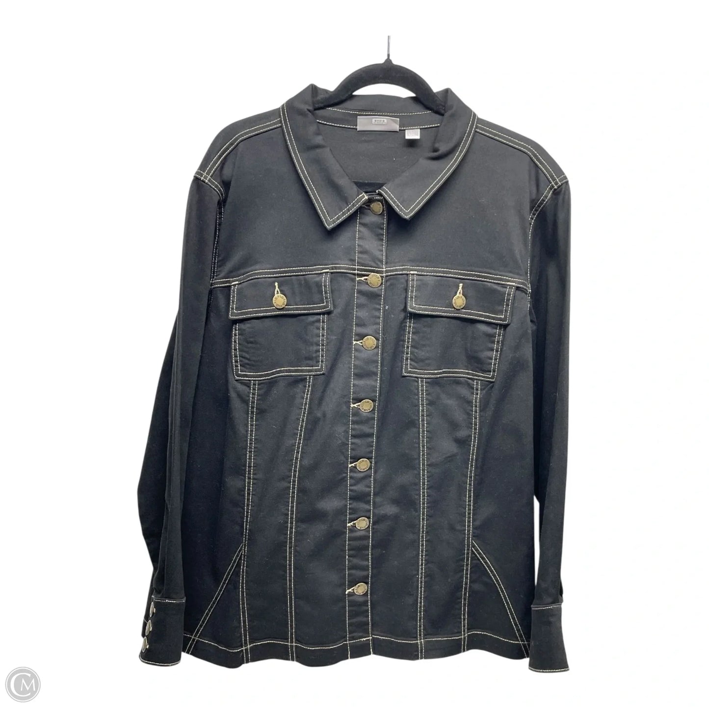 Jacket Denim By Belle By Kim Gravel In Black, Size: 2x