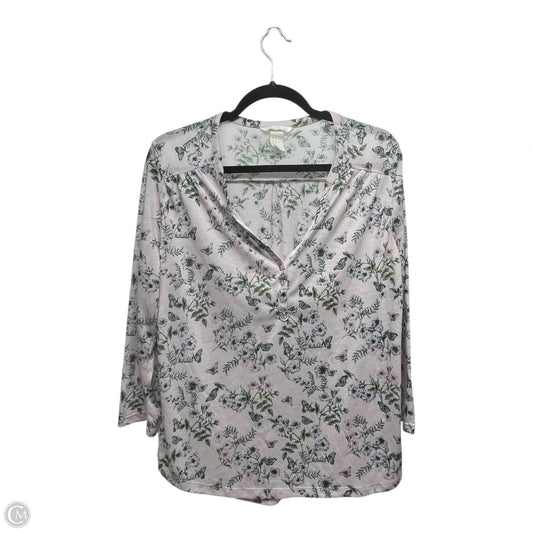 Top Long Sleeve By H&m In Floral Print, Size: M