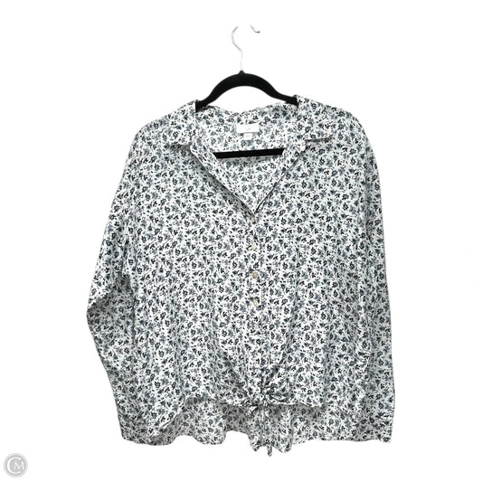 Top Long Sleeve By J. Jill In Floral Print, Size: L
