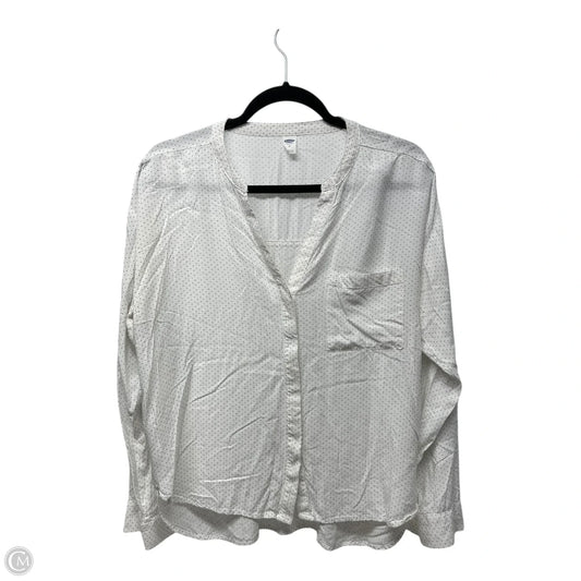 Top Long Sleeve By Old Navy In Black & White, Size: M