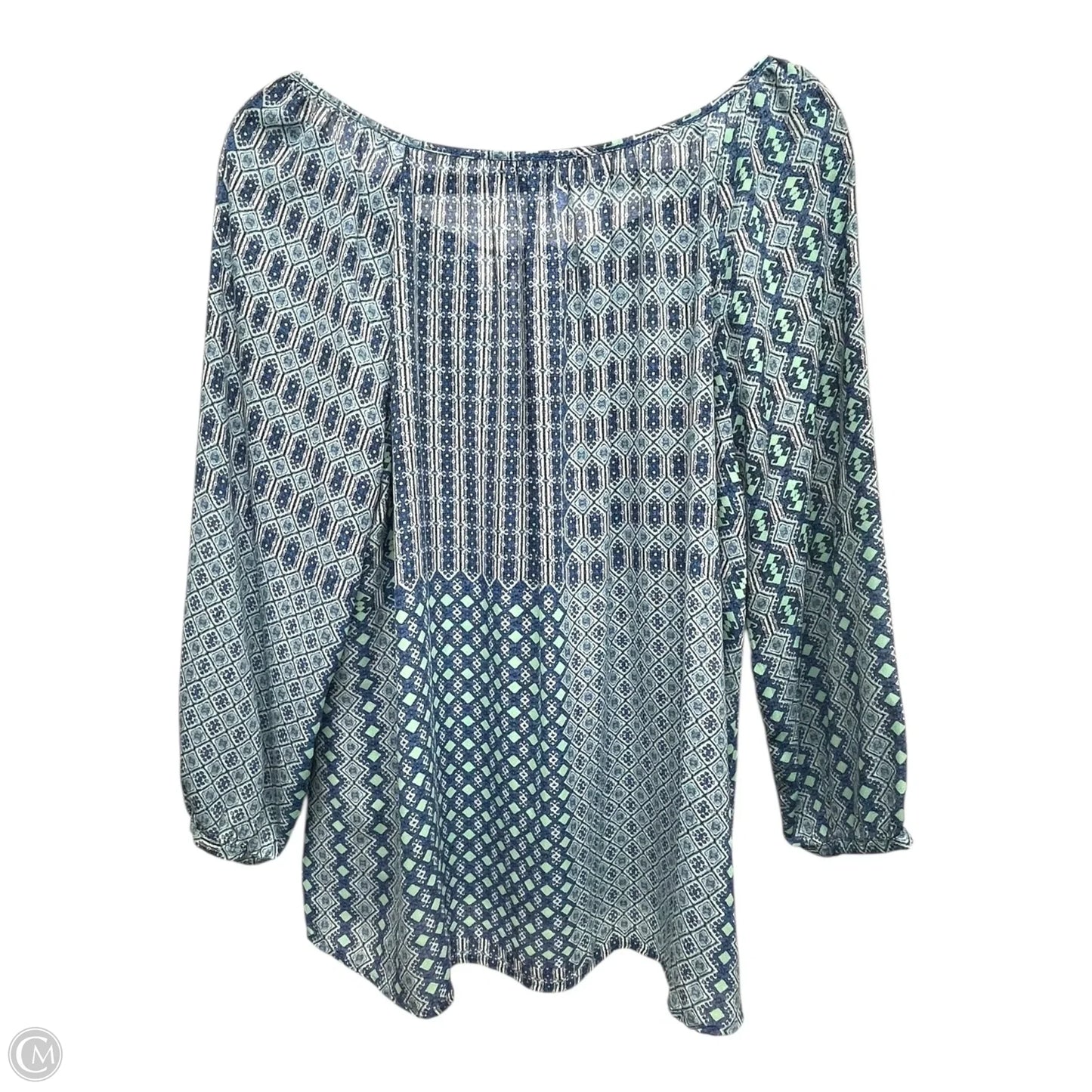 Top Long Sleeve By Ana In Blue & Green, Size: L