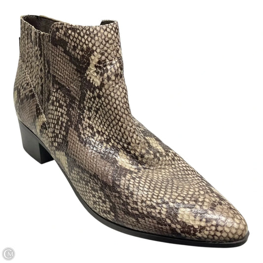 Boots Ankle Heels By Unisa In Snakeskin Print, Size: 9.5