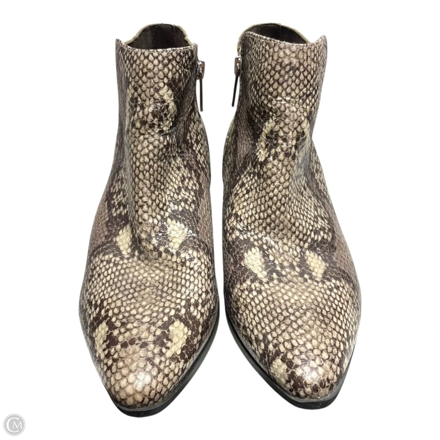 Boots Ankle Heels By Unisa In Snakeskin Print, Size: 9.5