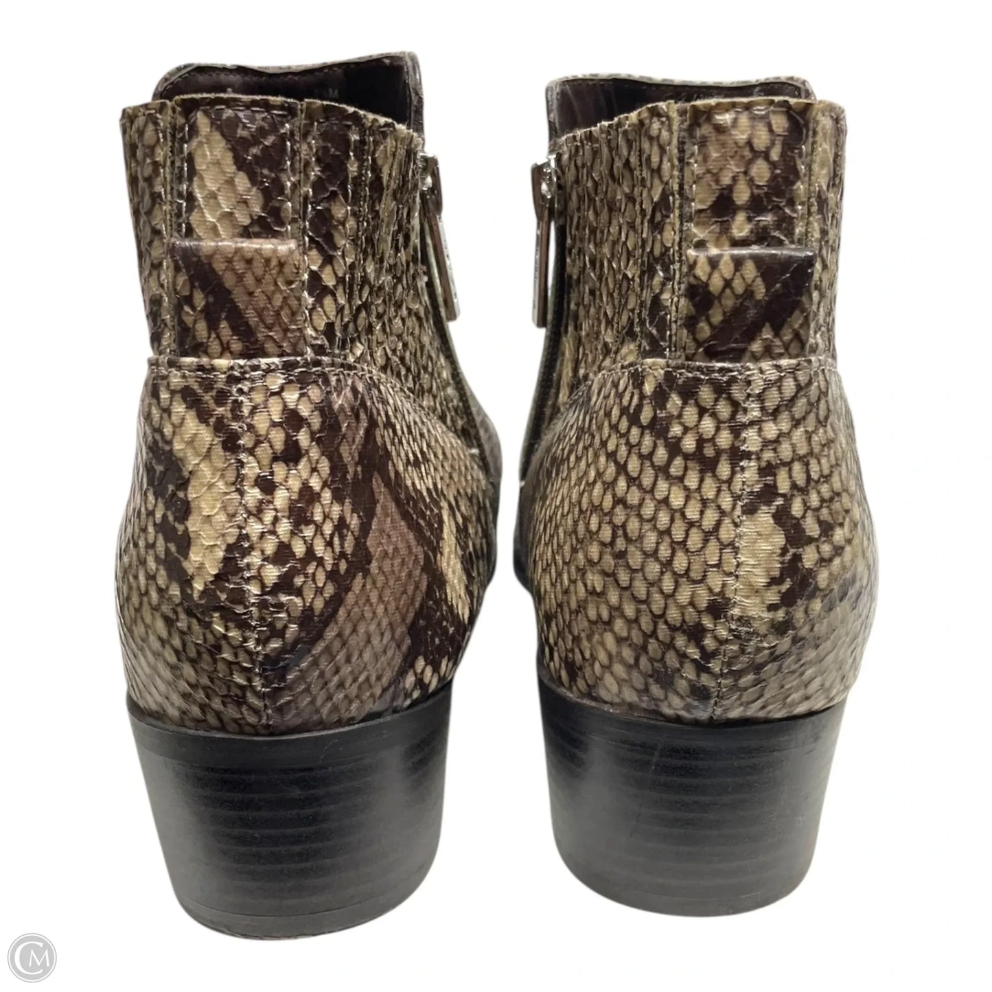 Boots Ankle Heels By Unisa In Snakeskin Print, Size: 9.5