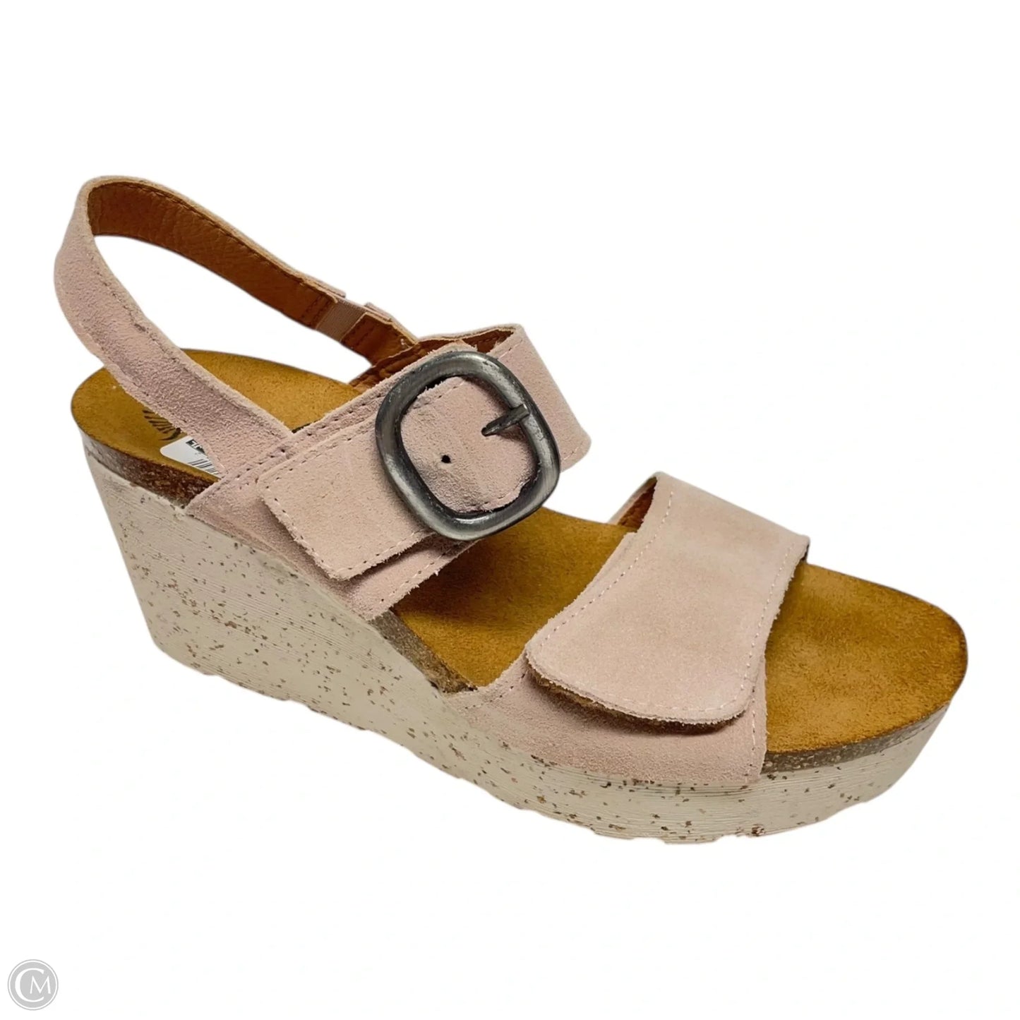 Sandals Heels Wedge By Otbt In Pink & Tan, Size: 7