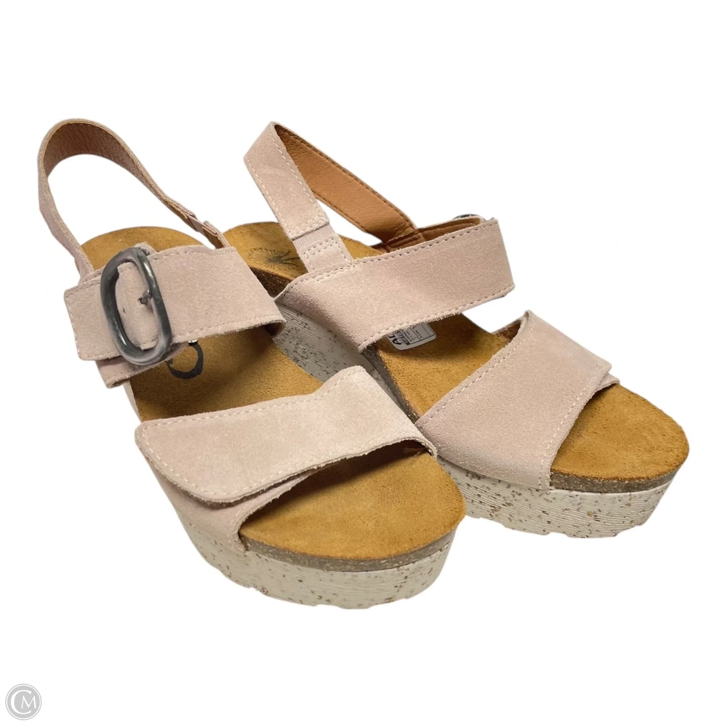 Sandals Heels Wedge By Otbt In Pink & Tan, Size: 7