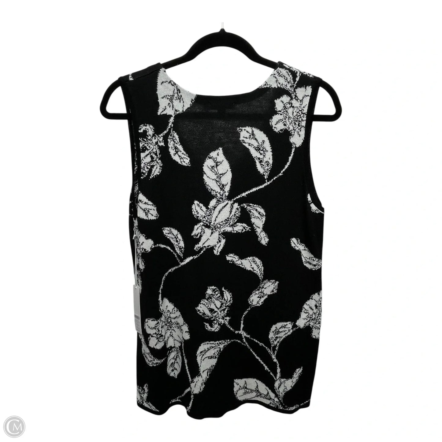 Sweater Short Sleeve By Chicos In Black & White, Size: S