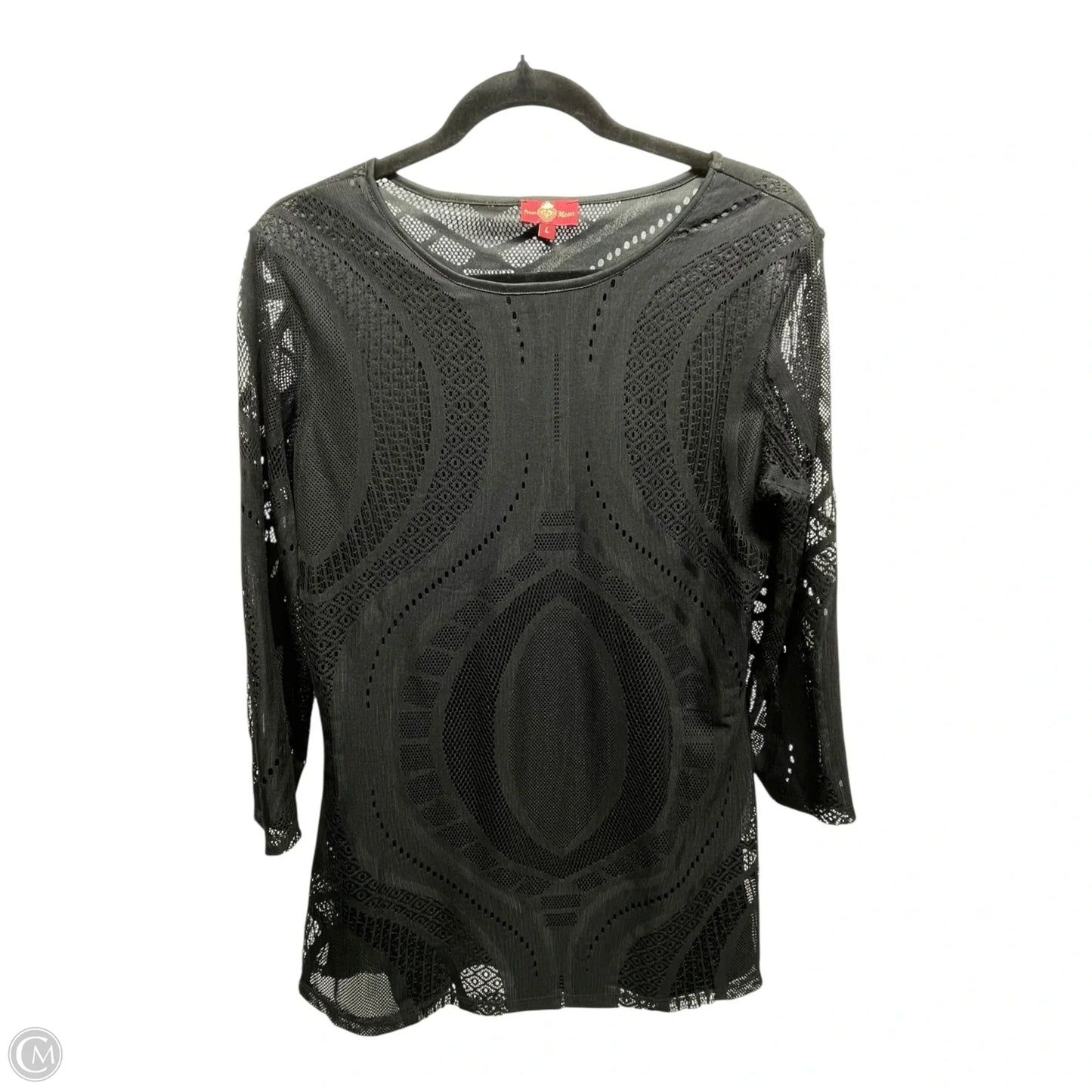 Tunic Long Sleeve By FROM THE HEART  In Black, Size: L