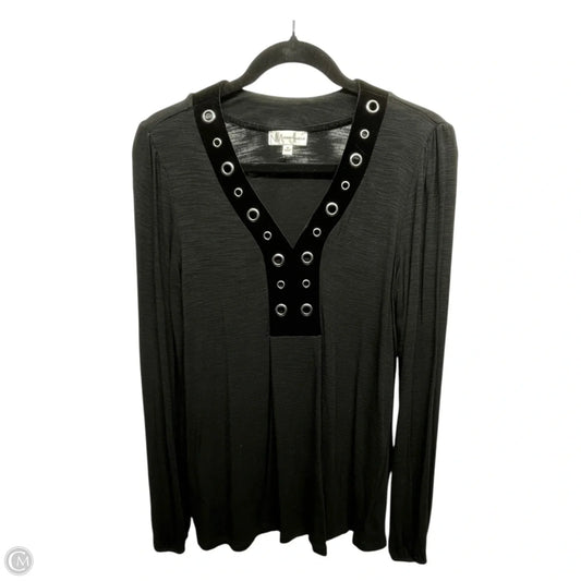 Top Long Sleeve Designer By Neiman Marcus In Black, Size: M