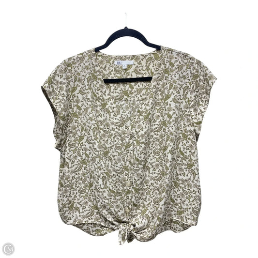 Top Short Sleeve By Dr2 In Cream & Green, Size: Xl