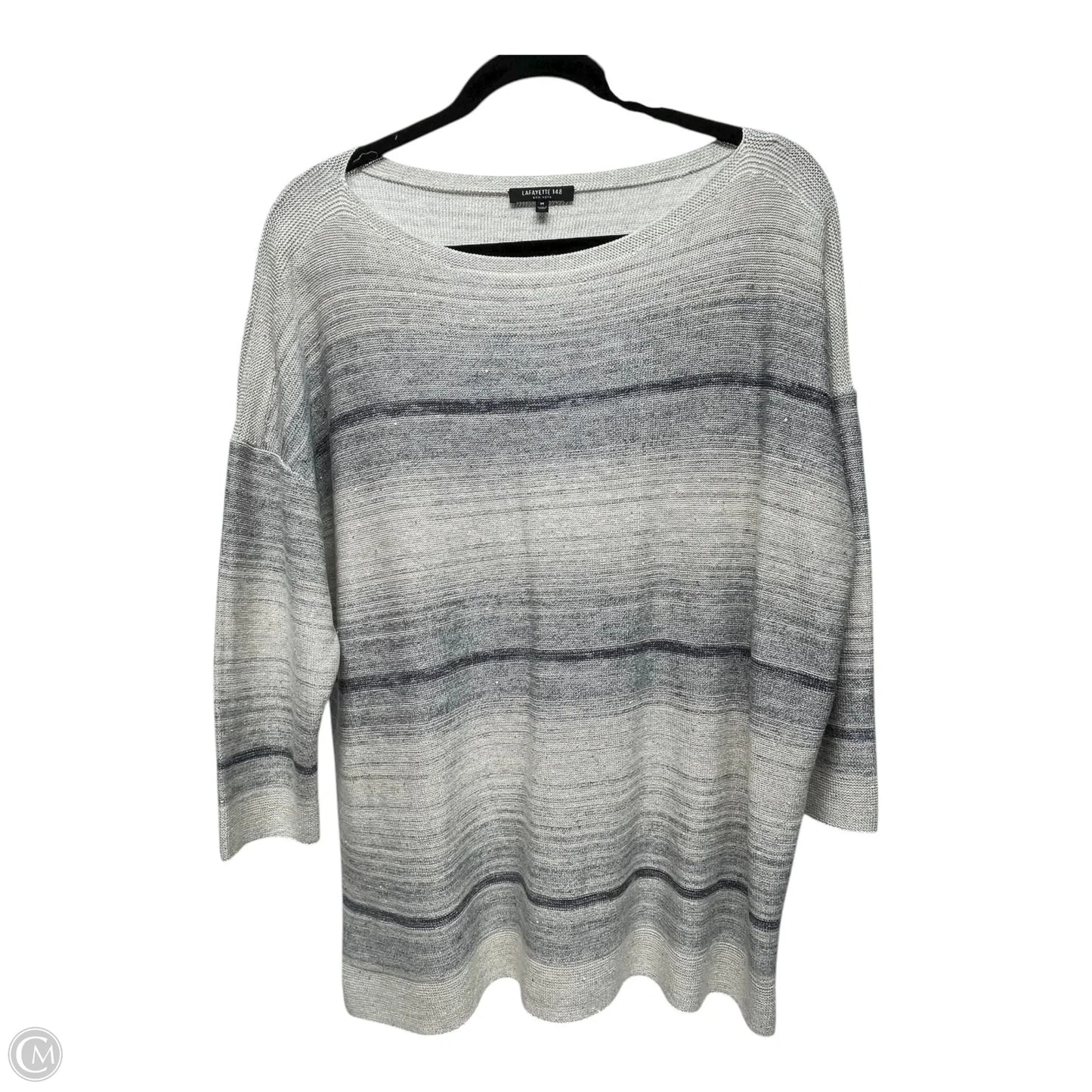 Sweater Designer By Lafayette 148 In Cream & Grey, Size: M
