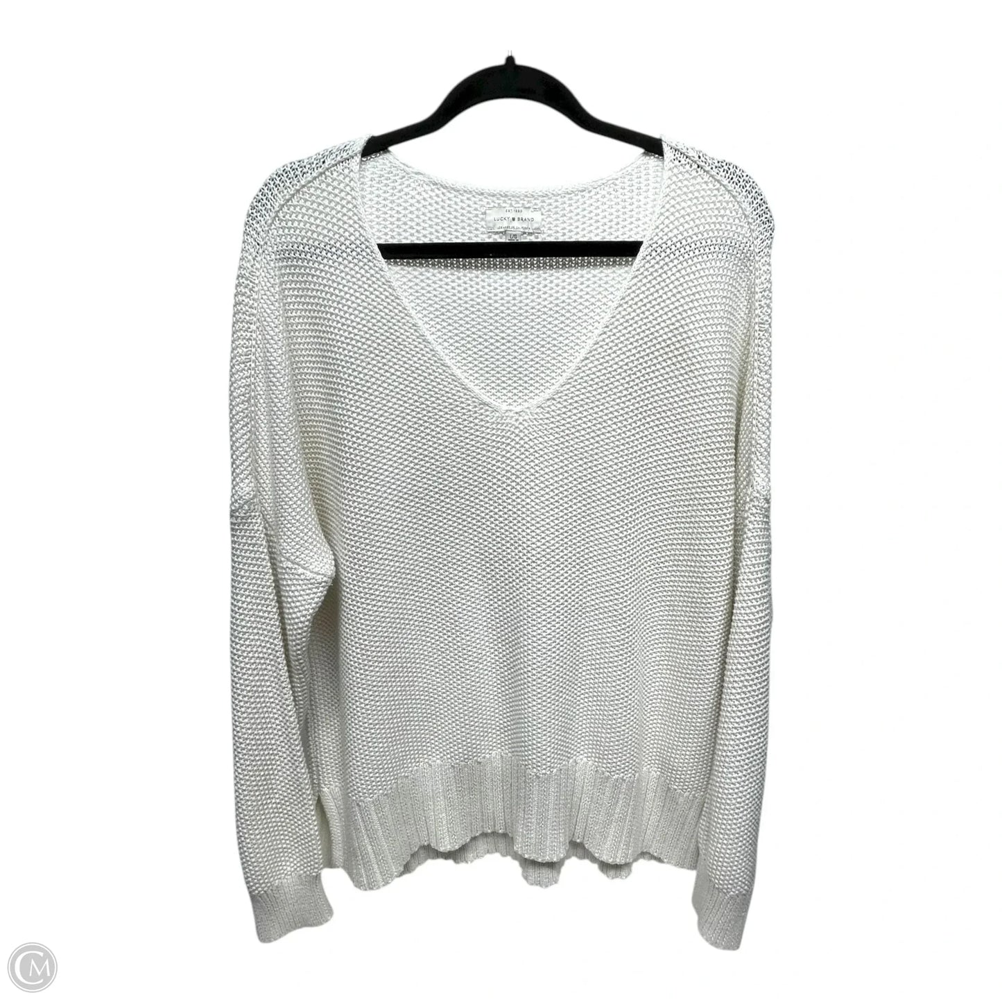 Sweater By Lucky Brand In White, Size: L