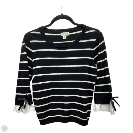 Sweater By Maison Jules In Black & White, Size: M