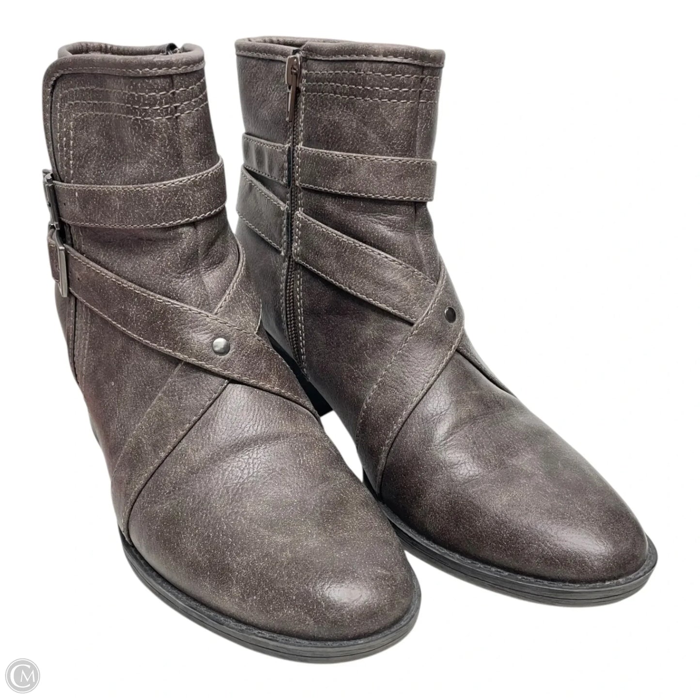 Boots Ankle Heels By Natural Soul In Taupe, Size: 8.5