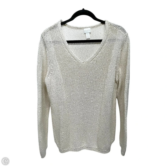 Sweater By Chicos In Cream, Size: L