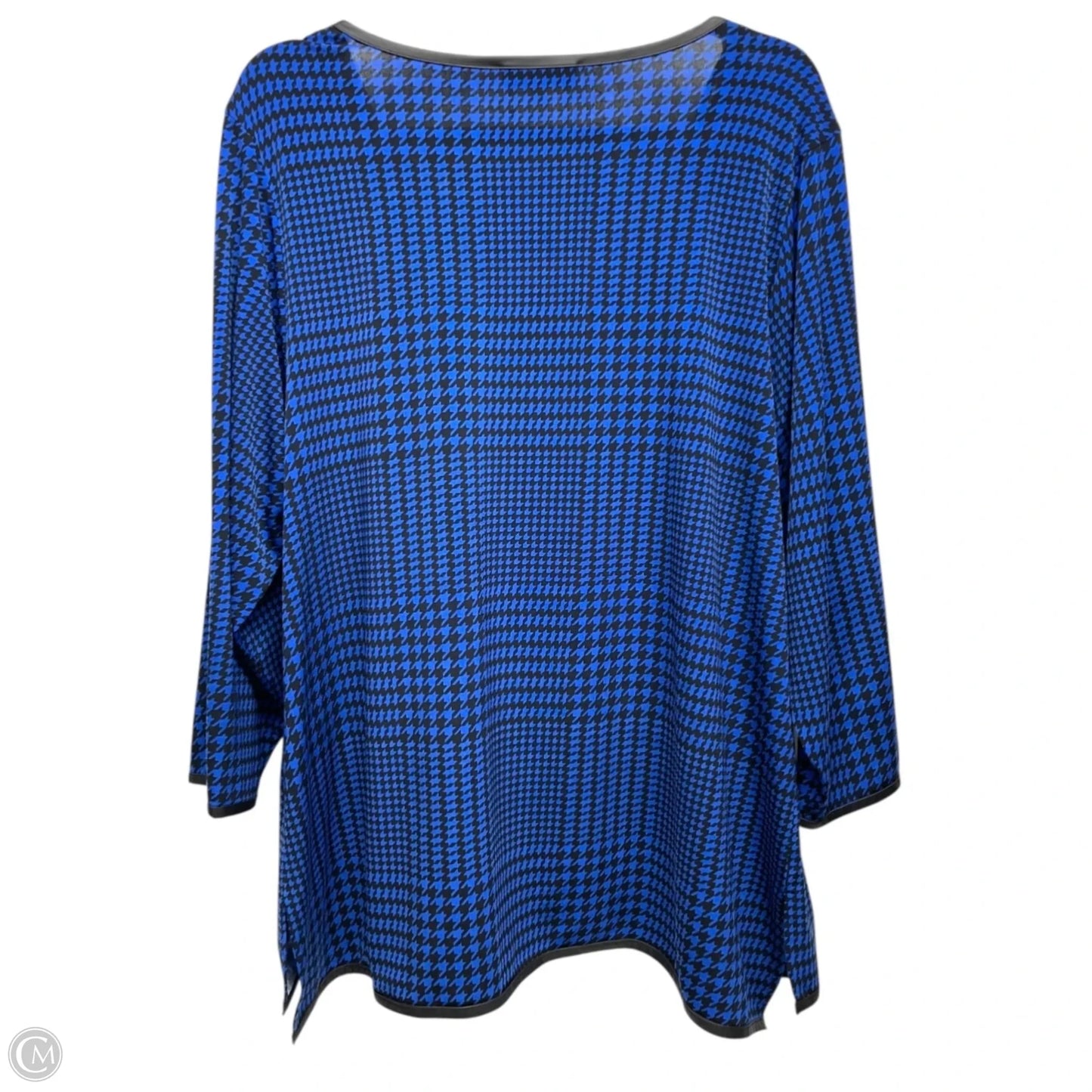 Top Long Sleeve By Calvin Klein In Black & Blue, Size: 1x