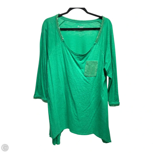 Top 3/4 Sleeve By Lane Bryant In Green, Size: 2x