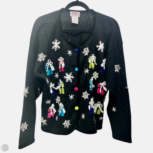 Sweater Cardigan By Pbj Sport In Black, Size: Xl