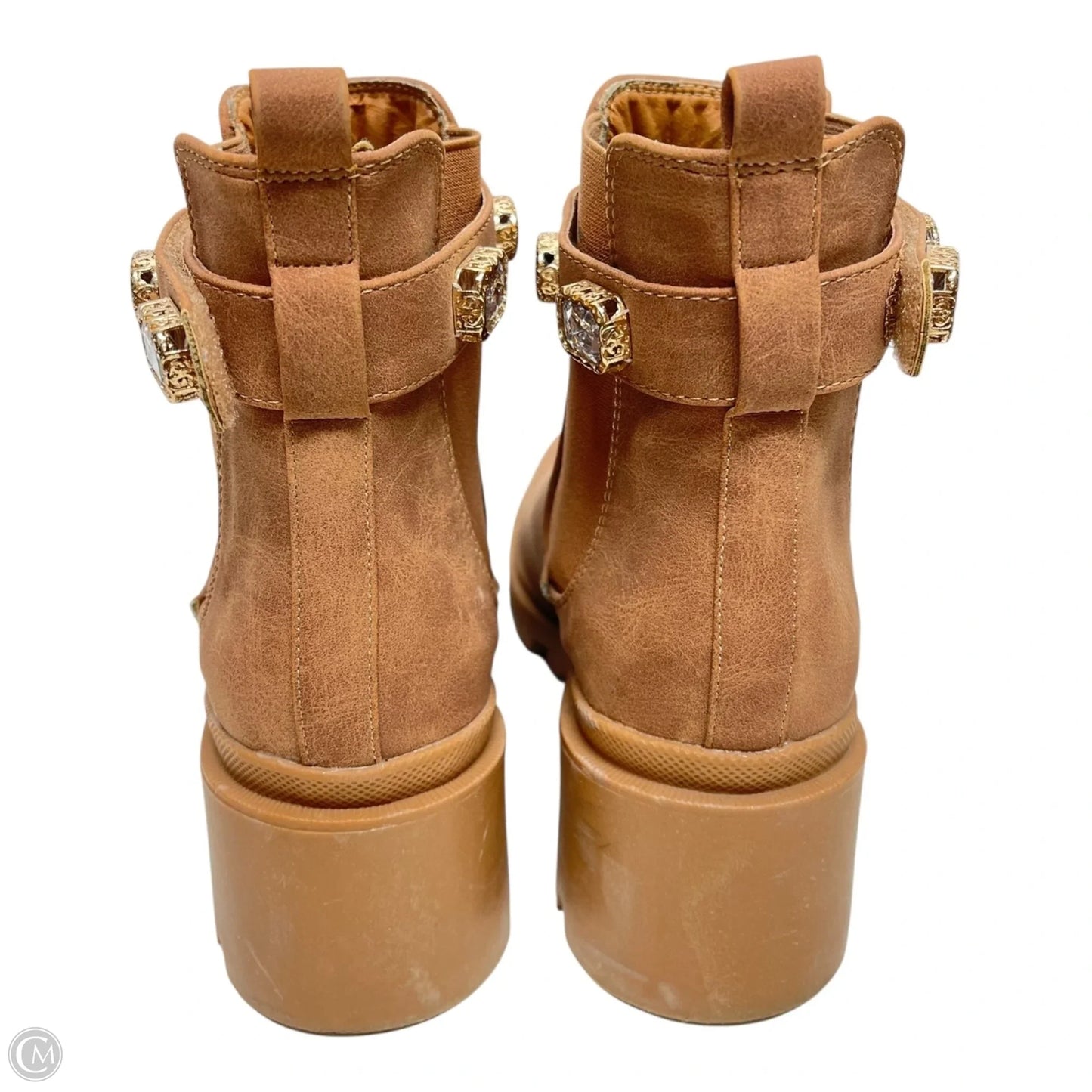 Boots Ankle Heels By Clothes Mentor In Brown, Size: 8.5