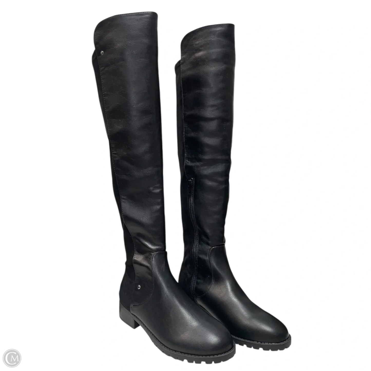 Boots Knee Flats By Clothes Mentor In Black, Size: 7.5