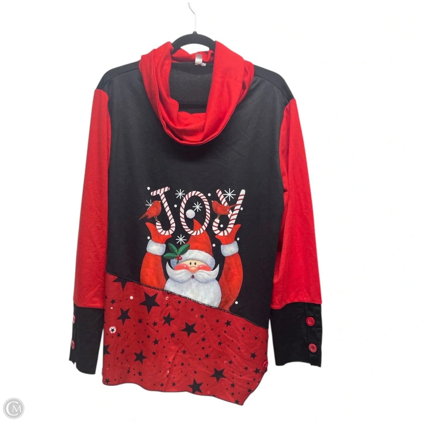 Top Long Sleeve By Clothes Mentor In Black & Red, Size: 2x