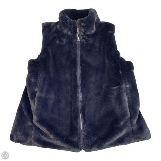 Vest Faux Fur & Sherpa By J. Crew In Navy, Size: M