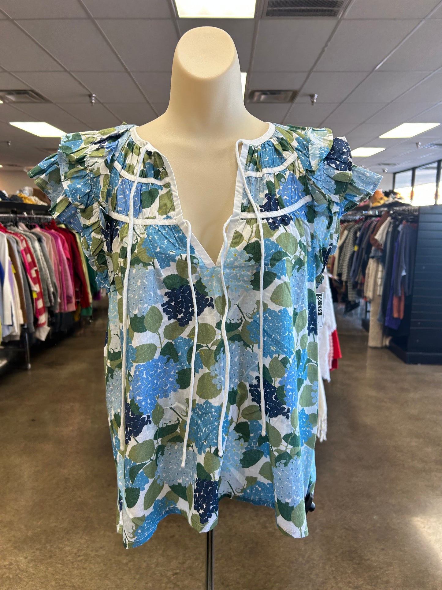 Top Ss By Clothes Mentor In Blue & Green, Size:S