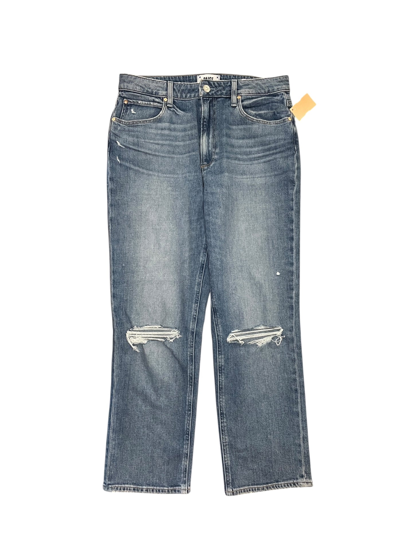 Jeans Straight By Paige In Blue Denim, Size:10