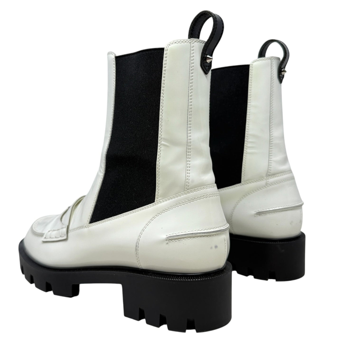 Montezu Lug  Boots Luxury Designer By Christian Louboutin In White, Size: 9.5 (39.5)