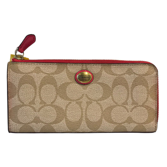 Wallet Designer By Coach In Tan, Size:Medium