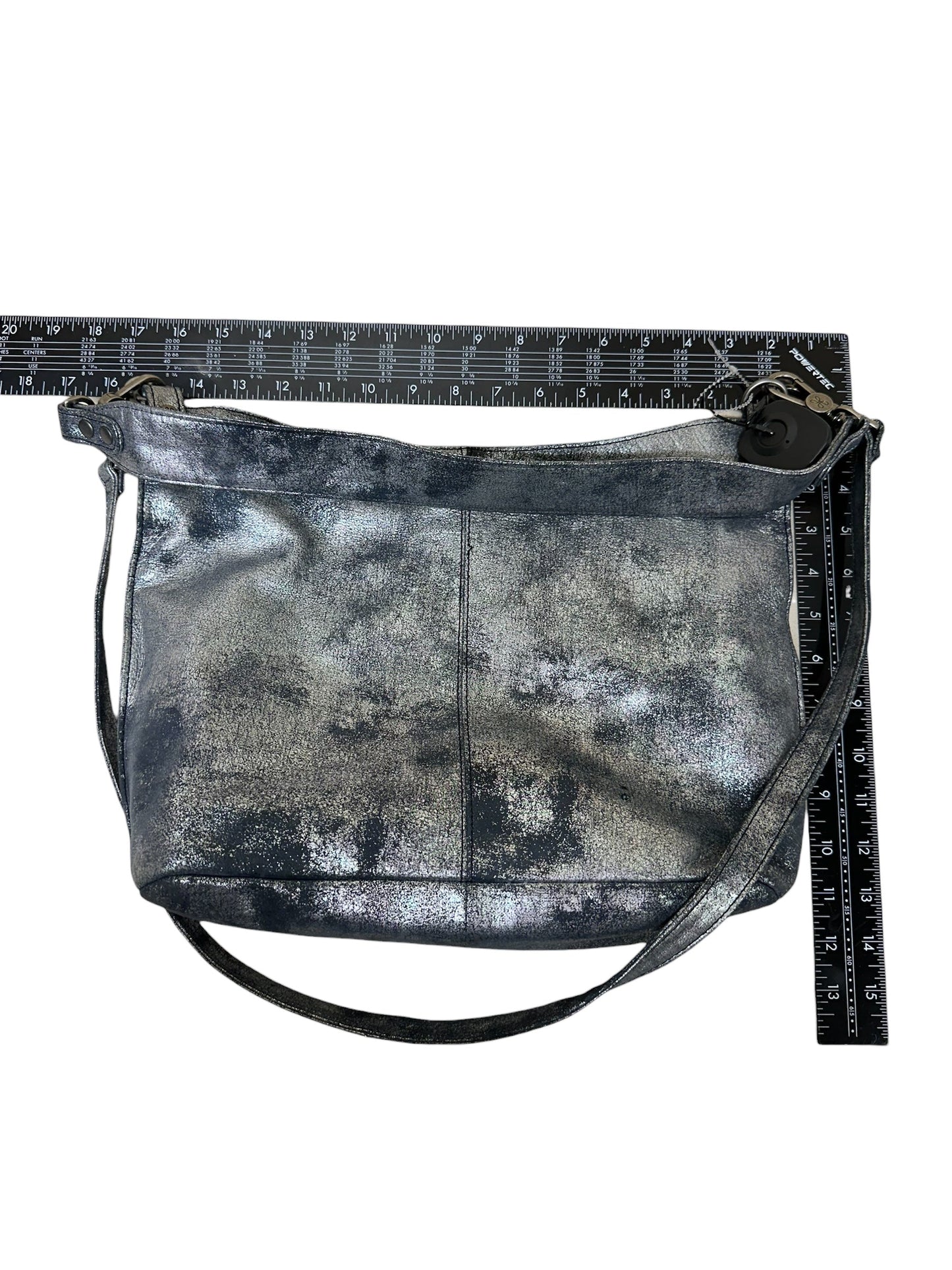 Handbag Leather By Hobo Intl In Silver, Size:Large