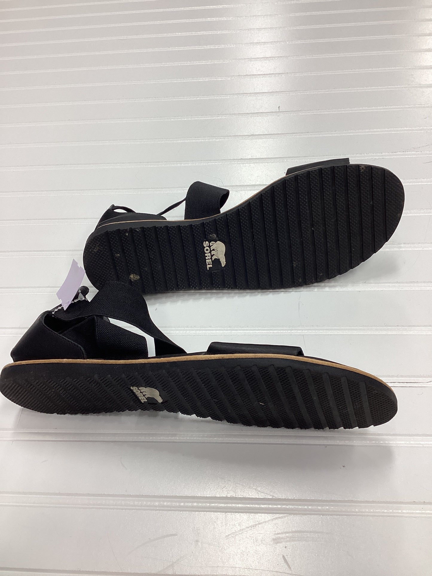 Sandals Flats By Sorel In Black, Size:12