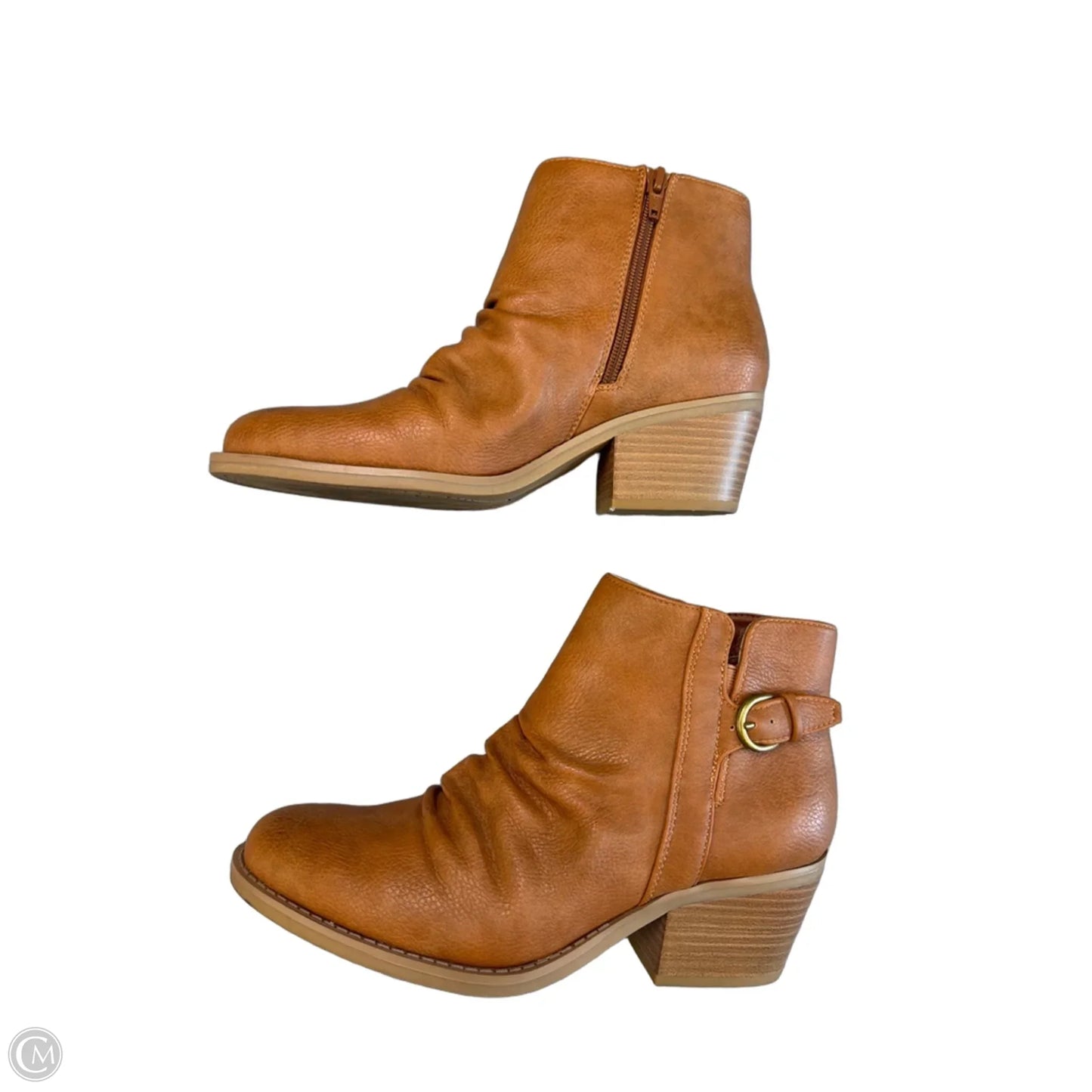 Boots Ankle Heels By Bare Traps In Tan, Size: 9