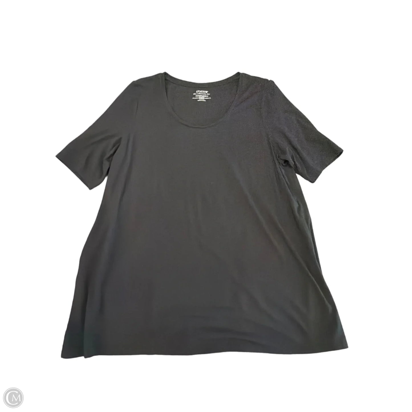 Top Short Sleeve Basic By Chicos In Black, Size: L